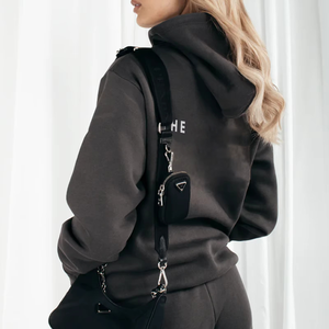 Sudadera Casual de Punto con Capucha y Estampado de Letras para Mujer, Sudadera Holgada de Invierno, Fabricante de Sudaderas Gruesas - Product Image 4