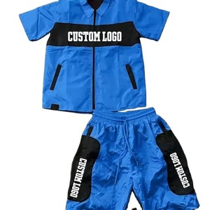 Logotipo personalizado señoras cortavientos conjuntos cortos cortavientos conjunto corto hombres Nylon hombres mujeres pantalones cortos rompevientos conjuntos - Product Image 1