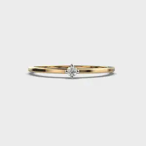 Dainty Diamond Elegant Beautiful Design Solitaire Lab Grown Diamond Engagement Ring Round Cut Bridal Daily Wear Ring