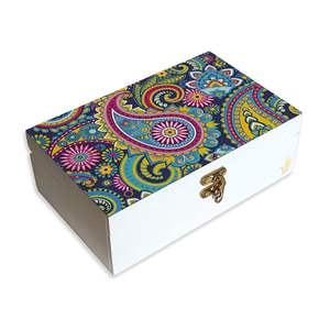 Boîte de rangement décorative multifonctionnelle en MDF imprimé Boîte de rangement en bois élégante pour la maison, le bureau et les cadeaux - Product Image 3