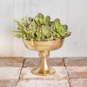 แจกันทรงถ้วยดอกไม้ทองเหลืองสีทองสำหรับตกแต่งบ้านงานปาร์ตี้ประดับโต๊ะ - Product Image 1