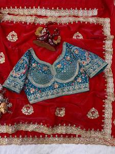 Designer de luxe Pur Banarasi Cuivre Zari Tissage Doux Soie Saree Traditionnel Fête De Mariage Porter Indien Hiver Été - Product Image 2