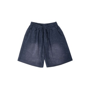 Pantalones cortos de malla de peso pesado Vintage desgastado estilo lavado con ácido Streetwear Jogging con lavado Sun Faded Look para hombres - Product Image 1