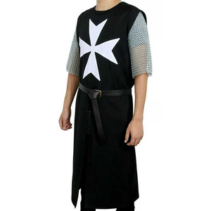 Perfect for Medieval Fairs Historical Reenactments Themed <b>Parties</b> Medieval Cotton Tunic Templar Knight Sleeveless Costume - Product Image 3