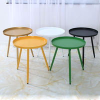 Table d'appoint ronde pour la maison, table d'appoint pour salle à manger, chambre à coucher, petite table basse en métal pour salon