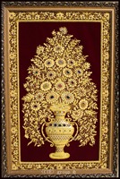 Décoration murale islamique brodée à la main Zari, motif floral moderne, technique de point de croix, coton, décoration intérieure