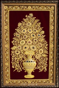 Zari Hand Embroidered <b>Wall</b> Hanging Arabic Pattern Islamic Praying <b>Wall</b> Panel Cross Stitch Sewing Technique Cotton Cartoon Style - Product Image 6