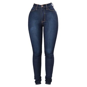 Jeans Ajustados de Cintura Alta para Mujer, Tallas Grandes, de la Marca Premium Saleh Enterprises, Ecológicos, Lavado Claro, Mezcla de Poliéster/Algodón, para Invierno - Product Image 2