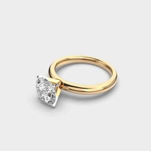 Exquisito Anillo Solitario de Diamante Cultivado en Laboratorio con Corte Redondo, Engaste de Bisel, Elegante Brillo, Joyería para Bodas y Fiestas, Regalo para Ella en el Día de la Mujer - Product Image 3