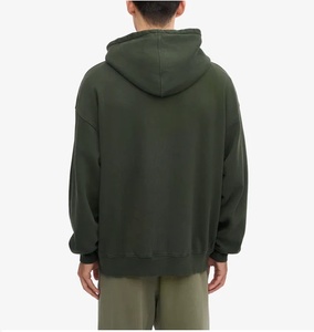 Sudadera con capucha de manga larga para hombre CVC en Hunter Green Logotipo personalizado La mejor calidad Exportación de Bangladesh Características inteligentes sólidas lisas - Product Image 4