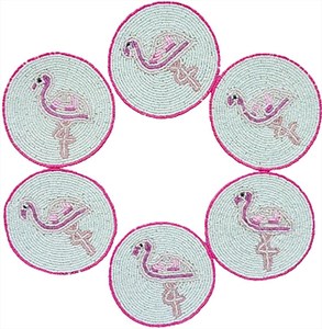 Handmade Glass Beaded <b>Coasters</b>-Classic <b>Drink</b> <b>Coasters</b> with Polyester Backing (4x4 Inch) for Church & Religious Gifts - Product Image 1