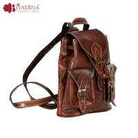 Sac à dos en cuir marocain durable et imperméable pour femmes étudiantes, grande capacité, multifonctionnel, sac de randonnée et de voyage en cuir véritable