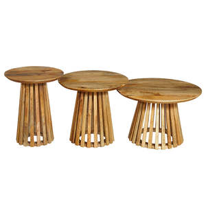 Mangohouten pequeño redondo Salontafel Rond Zara para muebles de sala de estar - Product Image 3