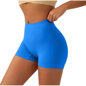 Mid Waist <b>Tummy</b> <b>Control</b> 100% Cotton Breathable Bermuda Shorts with Elastic Waist for Gym Yoga Running Workout Dance - Product Image 1