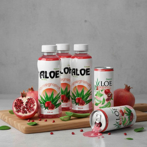 Bebida de Jugo con Sabor a Granada y Aloe Vera con Pulpa, Botella PET de 315 ml, Baja en Carbohidratos, Bebida de Frutas y Vegetales - Product Image 4