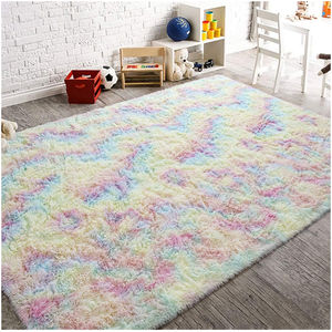 Tapis d'appoint luxueux sur mesure en soie et laine à poils longs de 5-6 mm, moelleux, moderne, abstrait, touffeté, pour la décoration latérale du canapé - Product Image 2