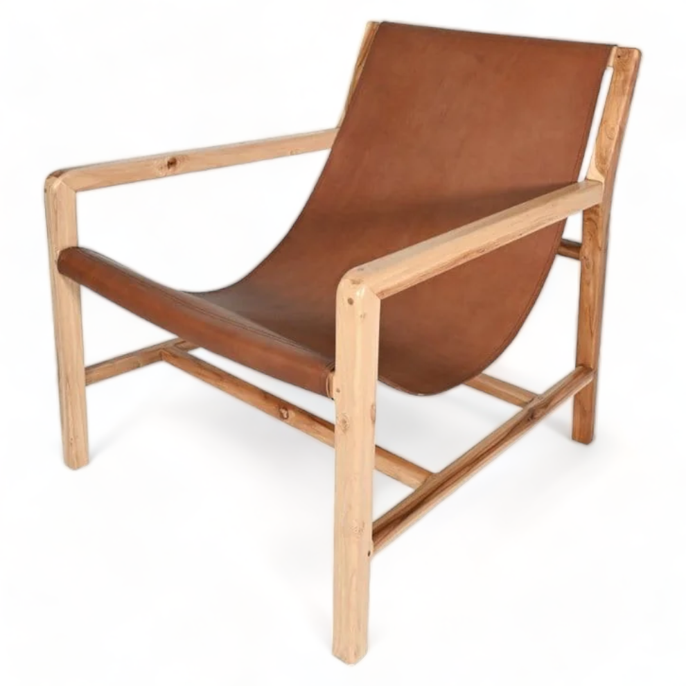 Natural Coating Teak Wood Grain - Real Leather