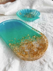 Resin <b>Decorative</b> Tray in Multiple Colors Cosmetic Organizer Home <b>Decor</b> Oval Resin Tray Vanity Tray High Quality - Product Image 6