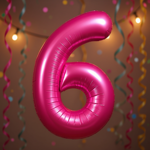 Palloncini Numero Party Love Fucsia N6 100cm Confezione da 12 Pezzi - Product Image 3