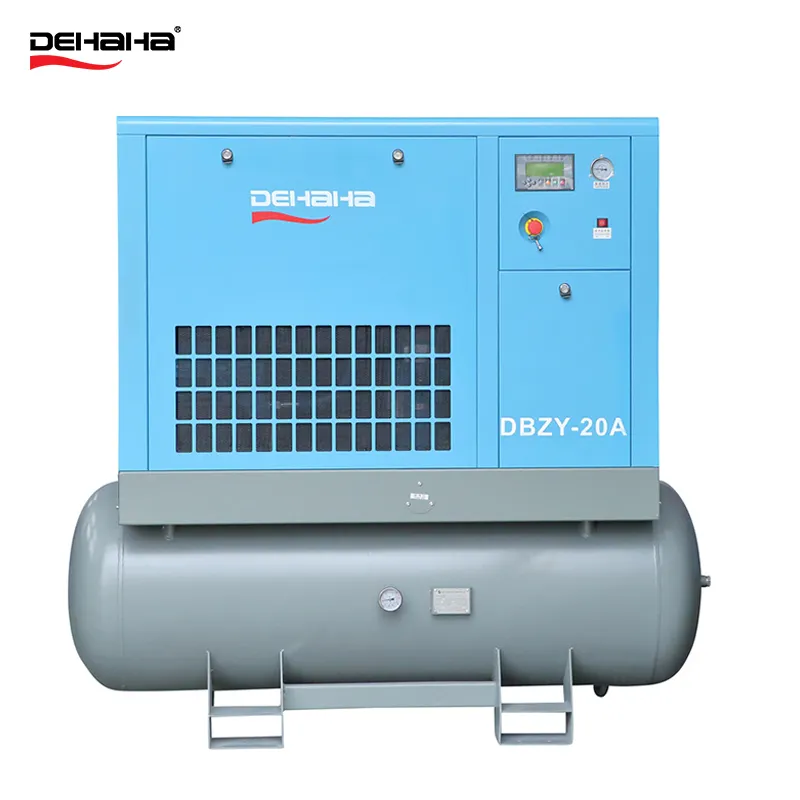 DEHAHA DHH energy saving parafuso compressor elétrico acionado por correia CE com tanque de ar, secador e filtros