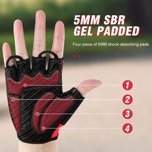 Gants de vélo en gros, antidérapants, respirants, en spandex, logo personnalisé, haute qualité, pour le vélo, l'entraînement en salle de sport, les activités de plein air - Product Image 3
