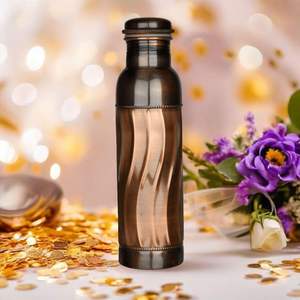 Black Wave Pure Copper Water <b>Bottle</b> Traditional Copper Vessel for <b>Drinking</b> Water Leak-Proof Eco Friendly Reusable - Product Image 5