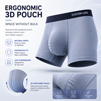 Boxers pour hommes avec logo personnalisé, en micro-mesh, 81% nylon, 19% élasthanne, respirants, extensibles, avec entrejambe en coton