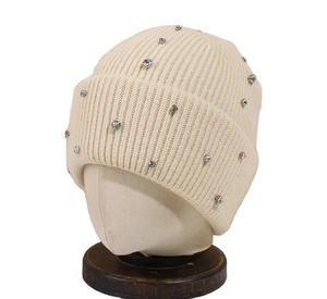 Beanie Cap Casual Ligero Rhinestone Beanie Hat Elegante Nuevo Alta calidad Tamaño personalizado Cap Bordado logo Sombreros para inviernos - Product Image 6