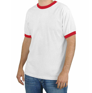 Transpirable con estilo personalizado contraste Trim camisetas 100% algodón de alta calidad Slim Fit diseñador contraste Trim camiseta para hombres - Product Image 4