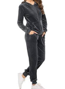 Ensemble de survêtement décontracté pour femme en coton imprimé à capuche pour l'hiver, tenue de sport deux pièces pour le jogging et l'usage quotidien - Product Image 3