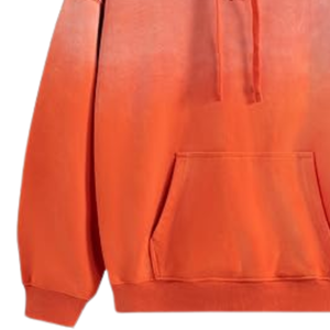 เสื้อฮู้ดดี้สีส้มฟอกสีสไตล์วินเทจทรงโอเวอร์ไซส์ ผ้าฟลีซเนื้อนุ่ม สตรีทแวร์ เสื้อกันหนาวแฟชั่นฤดูหนาว สำหรับผู้ชายและผู้หญิง - Product Image 5
