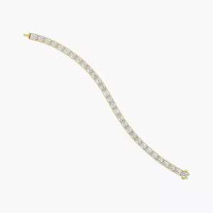 Moissanite diamond Tennis Bracelet 18k White Gold Plated 925 Silver 3mm D color <b>VVS</b> Round Cut Women Anniversary Bracelet Gift - Product Image 1