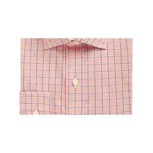Camicia da Uomo Classica Elasticizzata in Tessuto Popeline Rosa a Quadretti con Colletto a Punta Taglia XL (18X34-35) - Product Image 3
