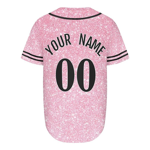Camisetas de Béisbol y Sóftbol Personalizadas con Diseño Abstracto Rosa Brillante, Transpirables, Antibacterianas, 100% Poliéster, Nombre, Número y Logotipo Personalizados - Product Image 3