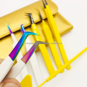 Pinces à épiler professionnelles en acier inoxydable pour extensions de cils artificiels avec pointe de précision - Outils de maquillage - Product Image 4