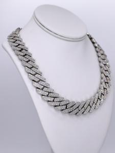 Passe diamant testeur Hip Hop 925 argent deux rangées bord droit 12MM Moissanite mode chaîne à maillons cubains - Product Image 4