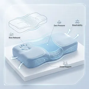 <span class=keywords><strong>Oreiller</strong></span> à mémoire <span class=keywords><strong>de</strong></span> <span class=keywords><strong>forme</strong></span> à rebond lent, super doux, sensation rafraîchissante, disponible en gros et personnalisable - Product Image 2