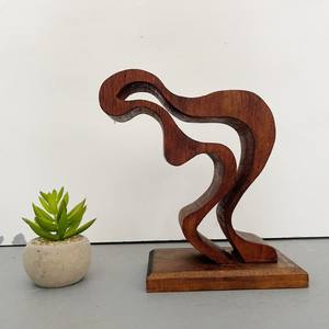 Ornements de maison artistiques sculpture abstraite en bois statues de table modernes statue d'art en bois sculptures artisanales - Product Image 3
