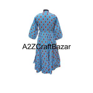 Vestido Midi Floral Vintage Himanshi de Algodón Ecológico, Tejido Transpirable, Ajuste Cómodo para Verano, Casual y Fiestas - Product Image 6