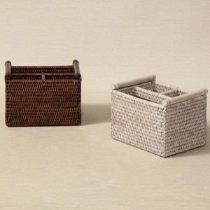 Handmade Woven Rattan Storage <b>Basket</b> Wicker Utensil Caddy For Home Organization And Decorative <b>Display</b> - Product Image 3