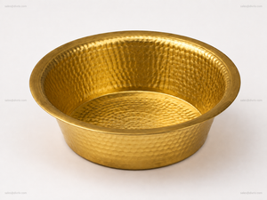 Tazón de Pedicura de Oro Hecho a Mano con Textura Martillada, Forma Redonda, para Uso en Spa - Product Image 2