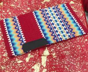 Kaamkaaj KKJ03 Tapis de selle western en feutre de laine avec empiècements en cuir véritable, couleurs personnalisables, polyvalent et confortable pour l'équitation - Product Image 3