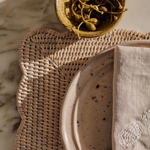 Sets de table rectangulaires en rotin festonné Eco Item napperon décoration de table en osier vente en gros du Vietnam - Product Image 3
