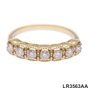 Elegant Vintage-<b>Inspired</b> 14K Yellow Gold Diamond Wedding Band Fine Jewelry with Round-Cut Diamonds Women's Anniversary <b>Ring</b> - Product Image 2