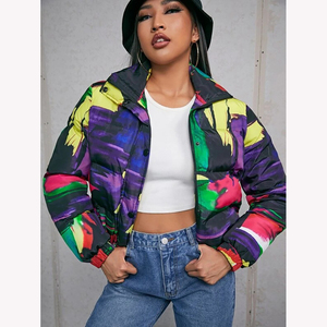 Women's Winter Warm Puffer Jacket Custom Made Size and Color Long Sleeve <b>Zipper</b> up Breathable New Design Waterproof - Product Image 5