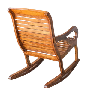Ciorea Traditional Solid <b>Wood</b> Dining Chair with Unique Crave Arm Design Portable Indoor Use Slatted Back - Product Image 3