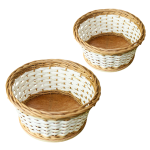 Panier de rangement pour pain en rotin fait à la main du Vietnam panier en osier avec base en bois pour l'organisation de la cuisine - Product Image 1