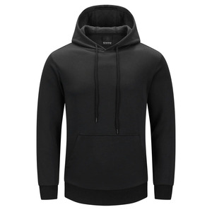 เสื้อฮู้ดสวมหัวผ้าฝ้าย100% ทันสมัยสีพื้นระบายอากาศสวมใส่ง่ายสำหรับฤดูหนาวขายดีไซส์ใหญ่พิเศษสำหรับผู้ชาย - Product Image 1