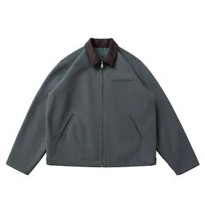 Vente en gros de vestes de travail pour hommes en toile 100% coton, col coloré, fermeture éclair, fabricant de vestes - Product Image 2