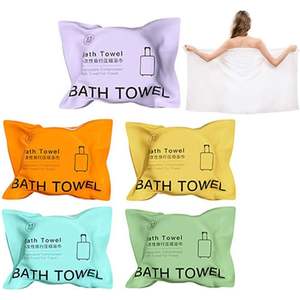 Toalla de Baño Comprimida Desechable para Viaje, Gruesa, Portátil para Hotel, Súper Absorbente, No Desprende Pelusas, Blanca, de Tela No Tejida - Product Image 1